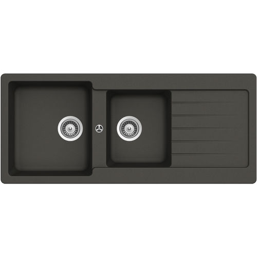 Кухонная раковина 2 чаши - 116 ASPHALT - RODI HOME – kitchen sinks and accessories - с сушкой / из композита / встраиваемая сверху