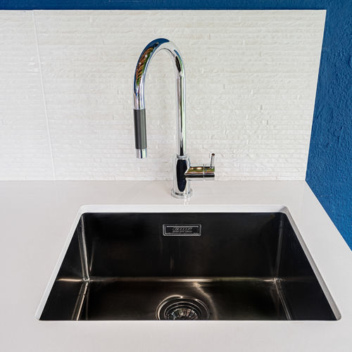 Настольный однорычажный смеситель - LINE MN 1011 - RODI HOME – kitchen sinks and accessories - из нержавеющей стали / для кухни / 1 отверстие