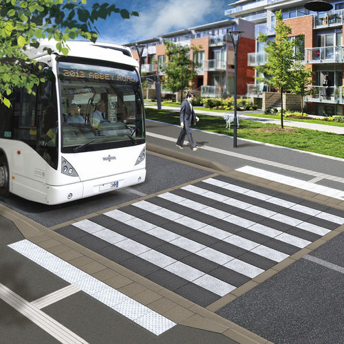 Напольная плитка из восстановленного камня - CROSSROAD®  - QUARTZO DESIGN - с возможным проездом транспорта / для пешеходных переходов / противоскользящая