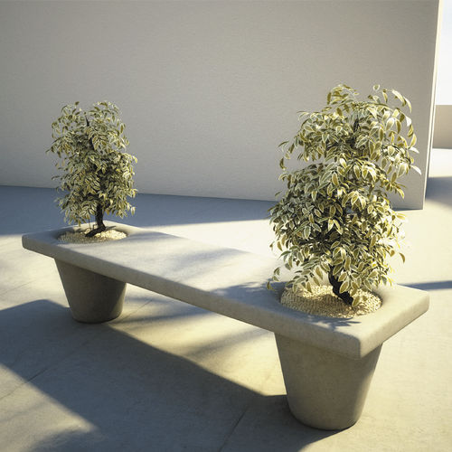 Современная общественная скамейка - MOLD : 561 - SIT Urban Design - из бетона / со встроенной кадкой для садовых растений