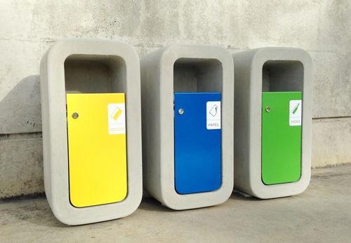 Мусорный контейнер из лакированного металла - KID :  415.ECO - SIT Urban Design - из бетона, армированного волокнами / с сортировкой / для профессионального использования