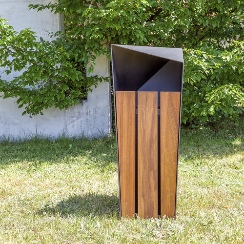 Мусорный контейнер из железа - SKEW : 612 - SIT Urban Design - из дерева / для общественных мест / одиночный