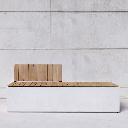 Современная общественная скамейка - BOX WB: 102.WB - SIT Urban Design - из дерева / из железа / из бетона