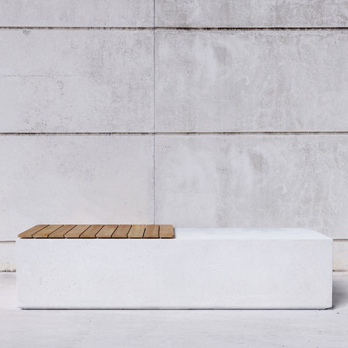 Современная общественная скамейка - BOX WH : 102.WH - SIT Urban Design - из дерева / из железа / из бетона