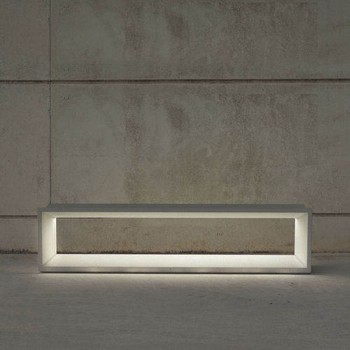 Современная общественная скамейка - FLAT : 420.L - SIT Urban Design - из бетона / со встроенной светодиодной подсветкой / герметичная