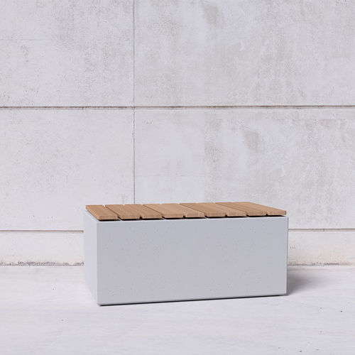 Современная общественная скамейка - Box to Box 112 W - SIT Urban Design - из дерева / из бетона / без спинки