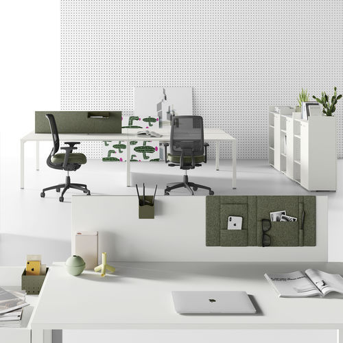 Рабочий стол для офисов открытого типа - COLOR - UFFICIO DESIGN ITALIA - напольный / для 4 человек / современный