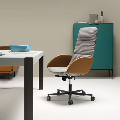 Современное директорское кресло - EMILY - UFFICIO DESIGN ITALIA - из ткани / с подголовником / с высокой спинкой