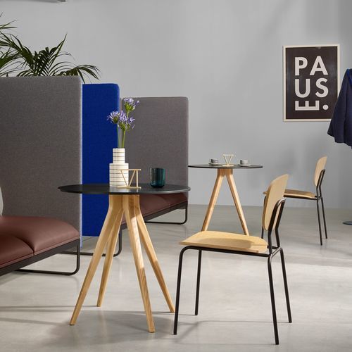Современный стол для бистро - CAF&egrave; - UFFICIO DESIGN ITALIA - из дерева / из металла / с основанием из металла