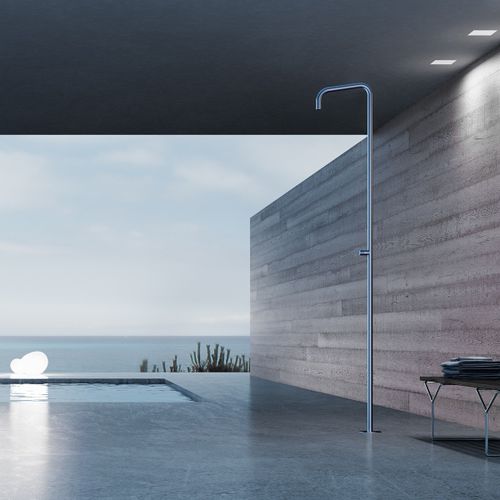 Душевая стойка для профессионального использования - CL028E - AQUAelite® - из нержавеющей стали / на ноге / современная