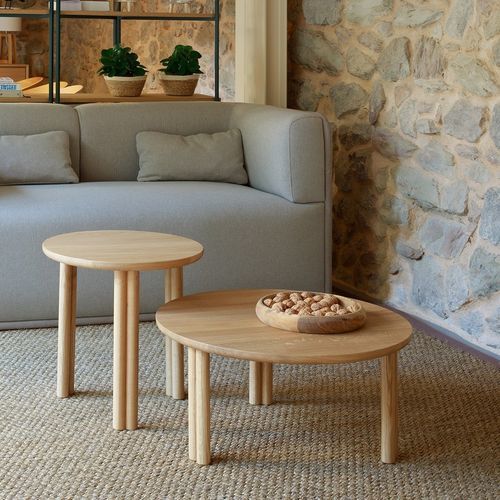 Современный журнальный столик - SILVESTRO - True Design srl - из дерева / с основанием из древесины / круглый