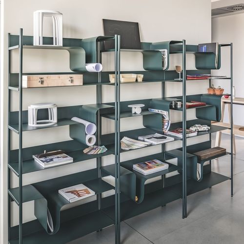 Модульный книжный шкаф - WAVE - True Design srl - современный / для профессионального использования / из листового металла
