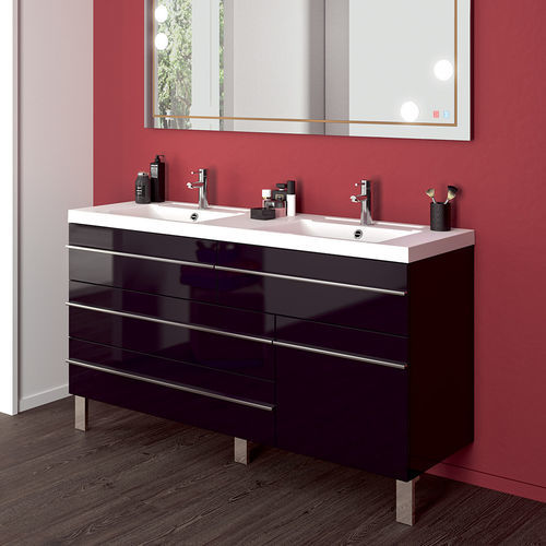 Двойная тумба под умывальник - RIVOLI - DECOTEC - подвесная / дерево / из Solid Surface