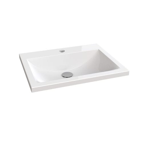 Полуутопленная раковина - SERENA - DECOTEC - из Solid Surface / глянцевая / прямоугольная
