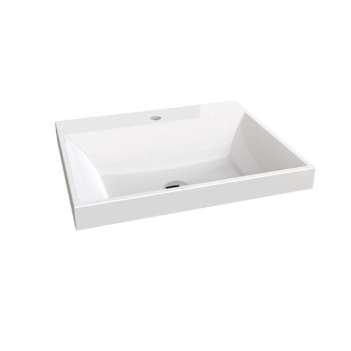 Полуутопленная раковина - ALMA - DECOTEC - из Solid Surface / глянцевая / прямоугольная