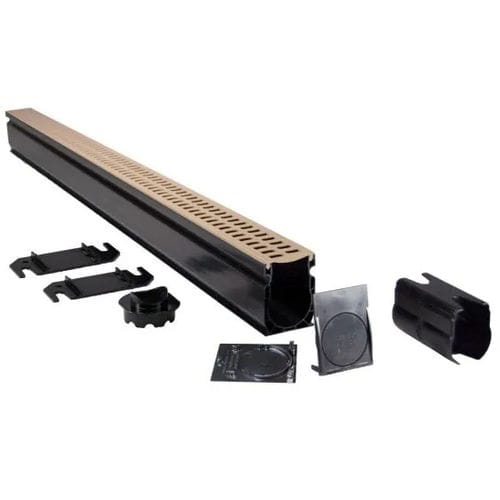 Лоток канализации с решеткой - Slim Kit - NDS - щелевой / из ПВХ / для мостовой