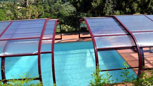Высокий навес для бассейна - IBIZA - abrisol - телескопический / из металла / из поликарбоната