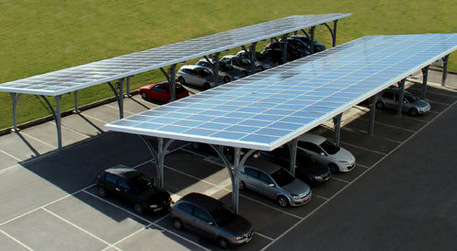 Навес для автомобиля для профессионального использования - SMARTPARK - Mprime by martifer solar - с солнечной батареей / из металла