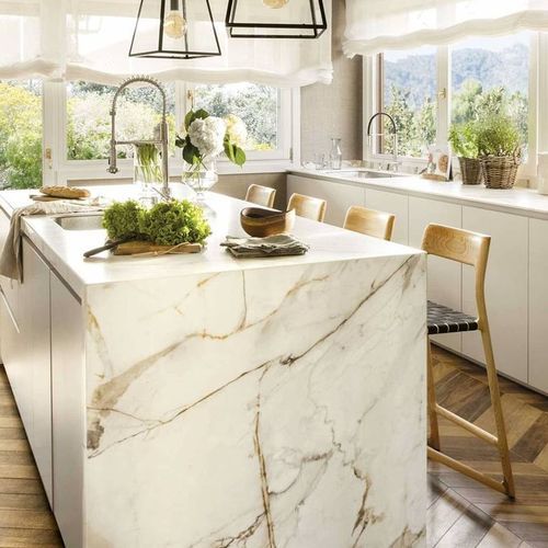 Декоративная панель для настила - Calacatta Luxe  - NEOLITH - настенная / для мебели / для кухни