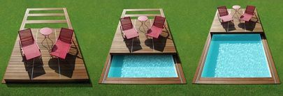 Плоский навес для бассейна - ROLLING DECK - PISCINELLE - из дерева / с ручным приводом