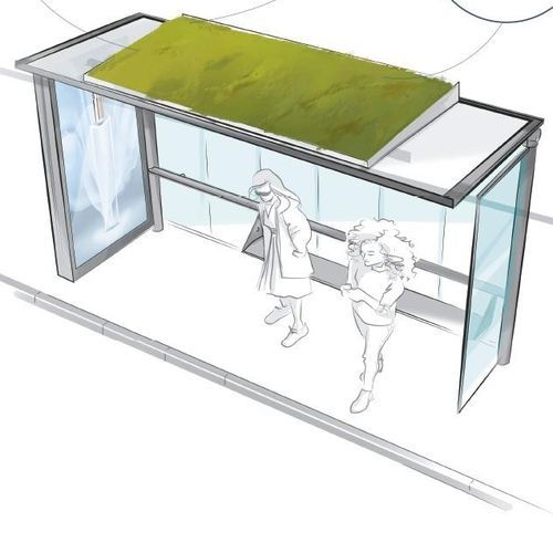 Крытая автобусная остановка из металла - JCDecaux - Mobilier Urbain - из стекла / умная / со скамейкой