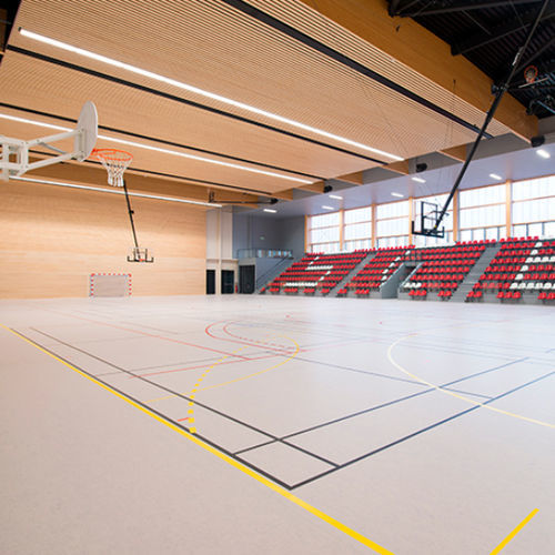 Спортивное покрытие для интерьера - LUMAFLEX ENERGY LINOSPORT XF² - Tarkett Sports Indoor - из дерева / из линолеума / виниловое