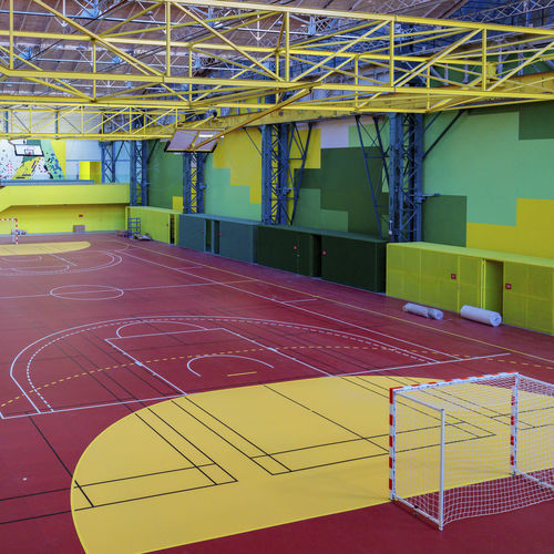 Спортивное покрытие для интерьера - LUMAFLEX ENERGY OMNISPORTS COMPACT  - Tarkett Sports Indoor - из дерева / виниловое / для легкой атлетики