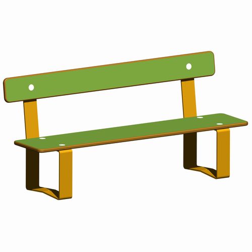 Современная общественная скамейка - SOLO+ : CINDERALLA / JJM-1650 - HUSSON INTERNATIONAL - из стали / из ламината высокого давления / со спинкой