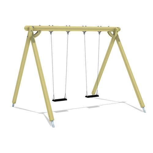Качели из дерева - ALBATROS  - eibe Produktion + Vertrieb GmbH & Co KG - двойной / для игрового парка / с прямым сиденьем