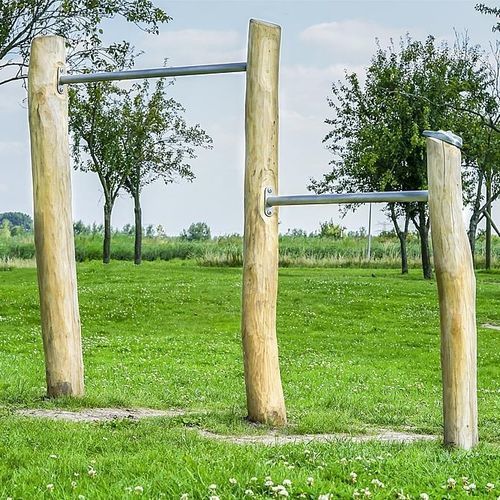 Двойной турник - ALBIN  - eibe Produktion + Vertrieb GmbH & Co KG - из нержавеющей стали / из дерева / для наружного применения
