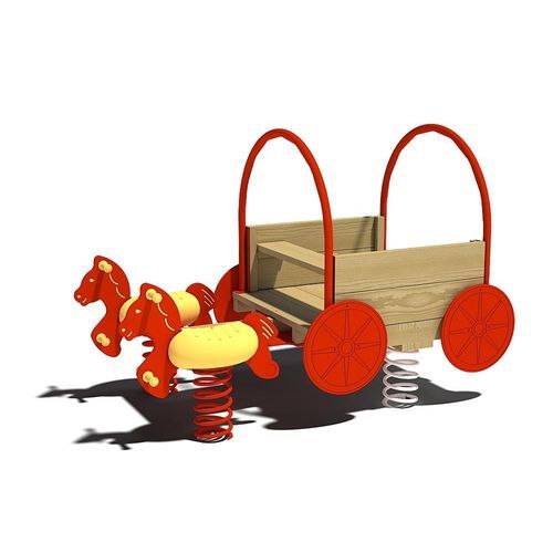 Качалка на пружине из ламината высокого давления - COVERED WAGON  - eibe Produktion + Vertrieb GmbH & Co KG - животные / транспорт / 2 места