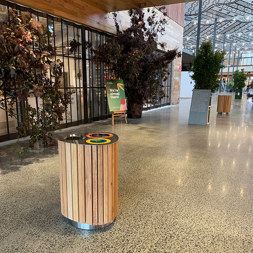 Общественный мусорный контейнер - AVOCA - botton & gardiner urban furniture - с сортировкой / из нержавеющей стали / из лиственных пород дерева