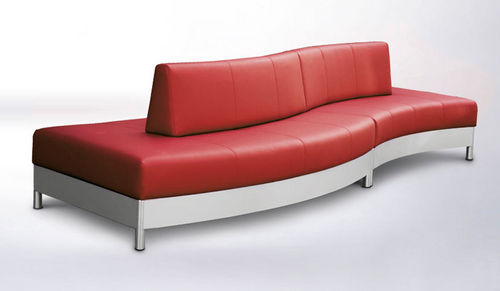 Современный диван - QUADRO - botton & gardiner urban furniture - из кожи / спиной к спине / красный