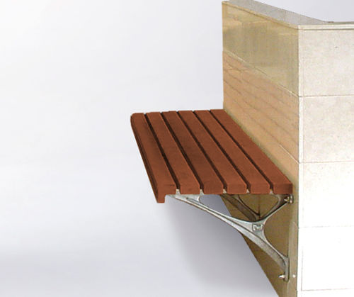 Современная общественная скамейка - BS15 CANTILEVERED - botton & gardiner urban furniture - из дерева / из литого алюминия / настенная