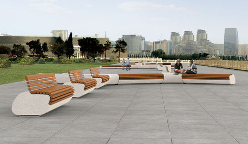 Общественная скамейка уникальный дизайн - LORENZ - botton & gardiner urban furniture - из дерева / из гранита / из мрамора