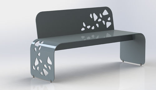 Общественная скамейка уникальный дизайн - PEBBLE BOTANIST - botton & gardiner urban furniture - из алюминия / со спинкой / для больницы