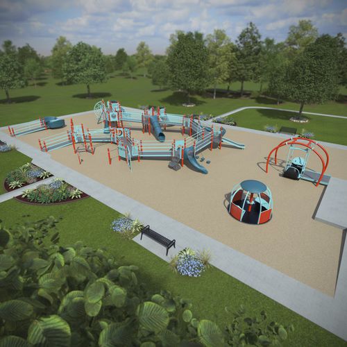 Игровая конструкция для игровой площадки - We-Go-Inclusive Playground - Design 6480 - LANDSCAPE STRUCTURES - из нержавеющей стали / из стали, покрытой порошком / из полиэтилена