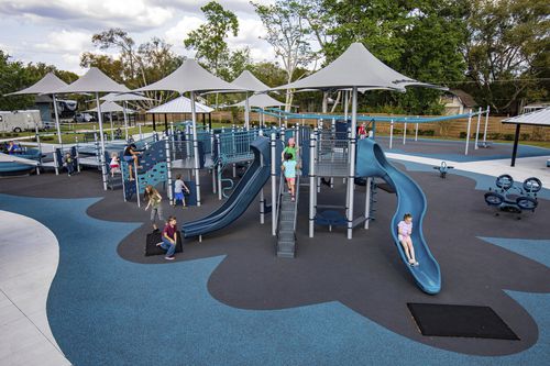 Игровая конструкция для игровой площадки - Cannary Park - Design 6866 - LANDSCAPE STRUCTURES - из нержавеющей стали / из стали, покрытой порошком / из переработанного пластика