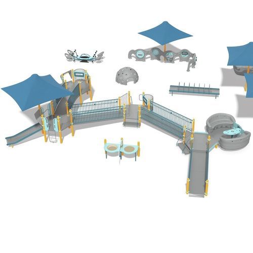 Игровая конструкция для игровой площадки - Fletcher Miller School - Desgn 7072 - LANDSCAPE STRUCTURES - из нержавеющей стали / из стали, покрытой порошком / из полиэтилена