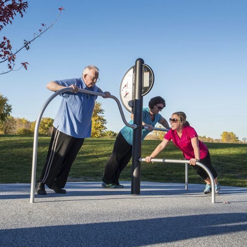 Внешний тренажеры для качания мыщц - HealthBeat® Assisted Row/Push-Up - Design 2275 - LANDSCAPE STRUCTURES - для оздоровительной пробежки / для профессионального использования