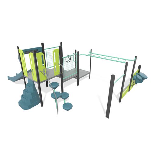 Игровая конструкция для игровой площадки - PlaySense - Design 60 - LANDSCAPE STRUCTURES - из стали, покрытой порошком / из полиэтилена / модульная