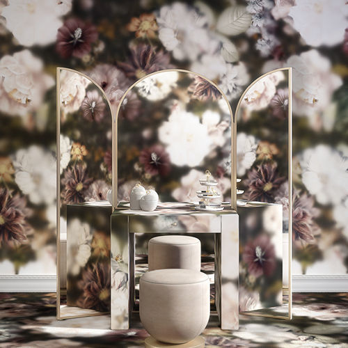 Отдельностоящее зеркало - BLOSSOM TRIPTYCH - Devon&Devon - современное / из дерева / посеребренное
