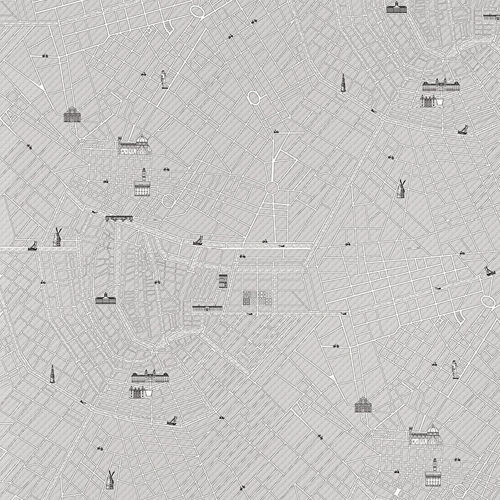 Современный обои - URBAN  - Devon&Devon - с рисунком / имитация обоев / серый