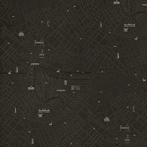 Современный обои - URBAN  - Devon&Devon - с рисунком / имитация ткани / черный