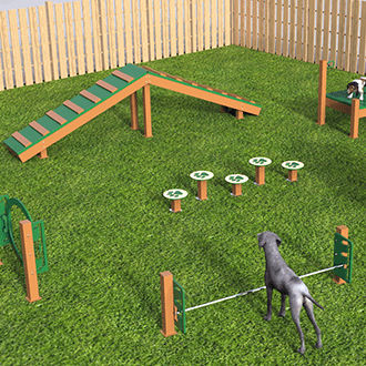 Полоса препятствий для собак - progressive design playgrounds - прыжки в высоту / бум / туннельная