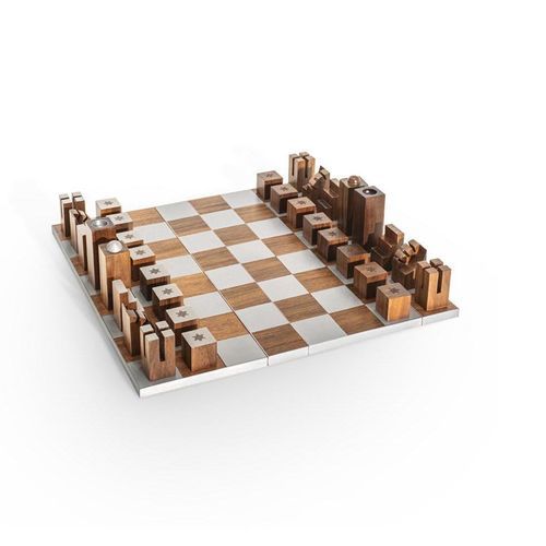 Стол для игры в шахматы для улицы - EN PASSANT - GIORGETTI - современный / из орехового дерева / на заказ