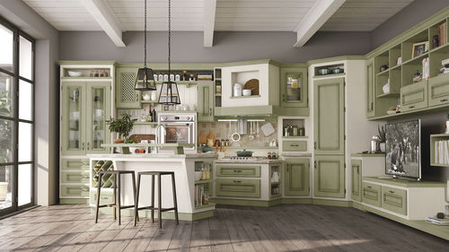 Классическая кухня - BEATRICE - CUCINE LUBE - из дерева / в форме U / с ручками
