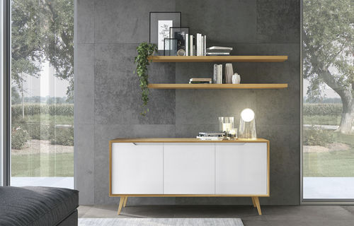 Современный буфет - LUNA - CUCINE LUBE - из дерева / с полкой / белый