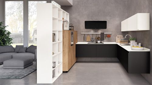 Современная кухня - OLTRE - CUCINE LUBE - из дерева / из алюминия / без ручки