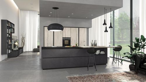 Современная кухня - OLTRE - CUCINE LUBE - из дерева / из алюминия / островного типа
